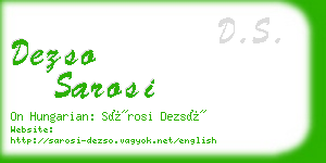 dezso sarosi business card